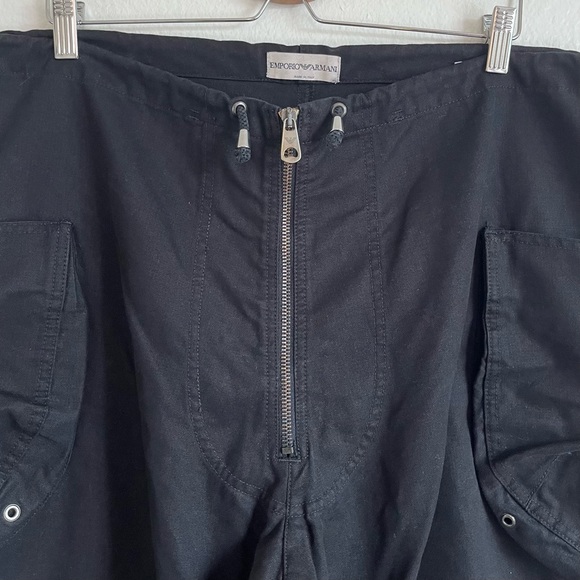Emporio Armani Men’s Black Wide Cargo Pants, Size 38 - Picture 4 of 13